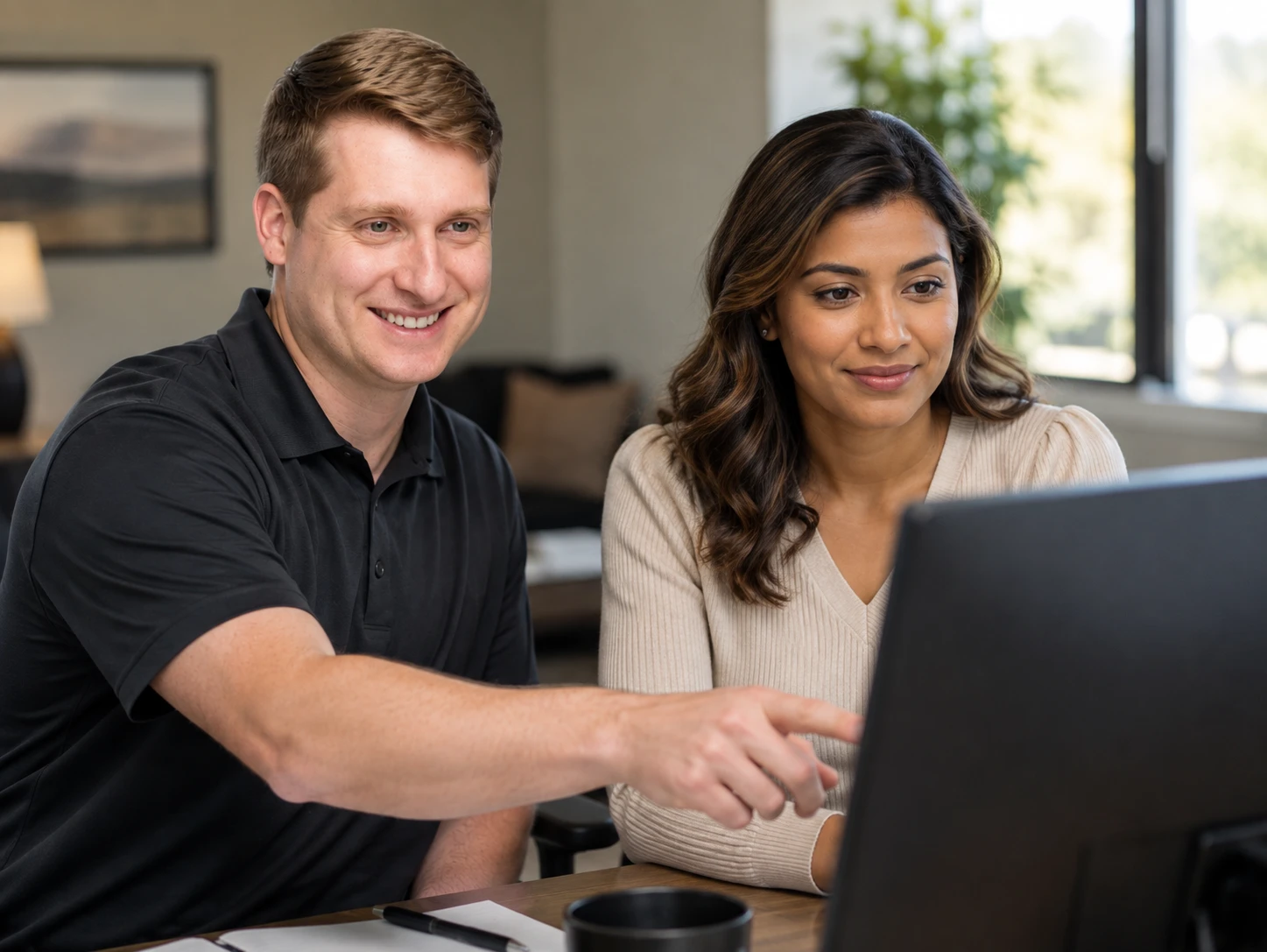 A Mission Mobile Medical systems engineer walking a client through a build on screen